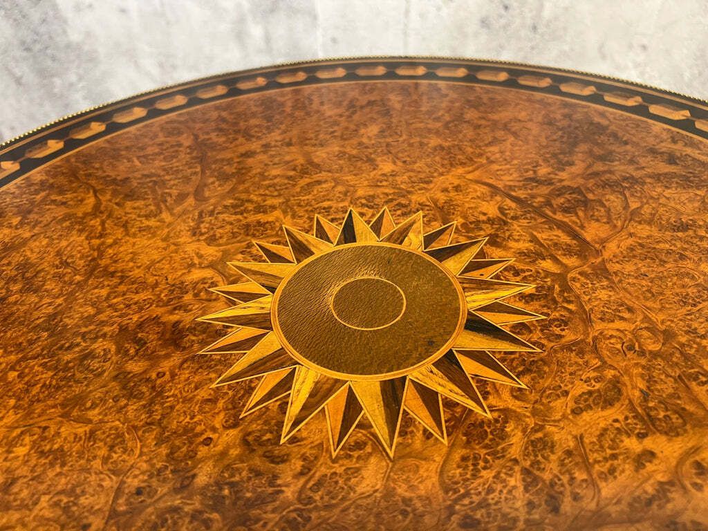 19th Century Circular Amboyna And Ebony Marquetry Table photo 2475.0