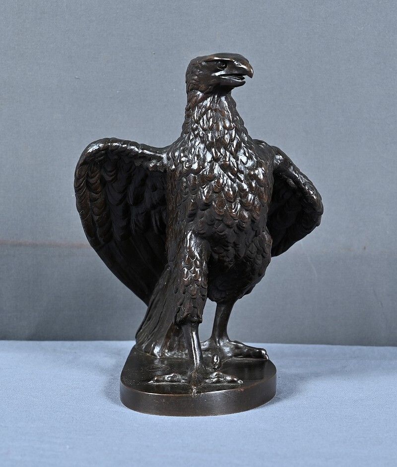 Bronze Sculpture "The Watchful Eagle" After T. Gechter – Late 19th Century photo buy