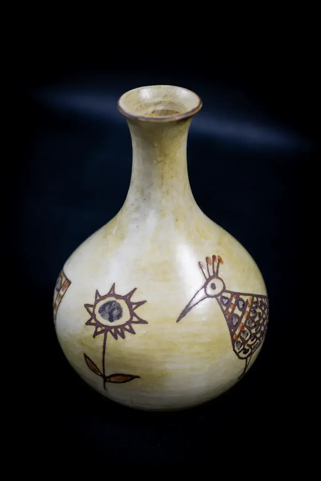 Small Vase Decorated With Stylized Birds And Flowers By Olivier Pettit photo buy