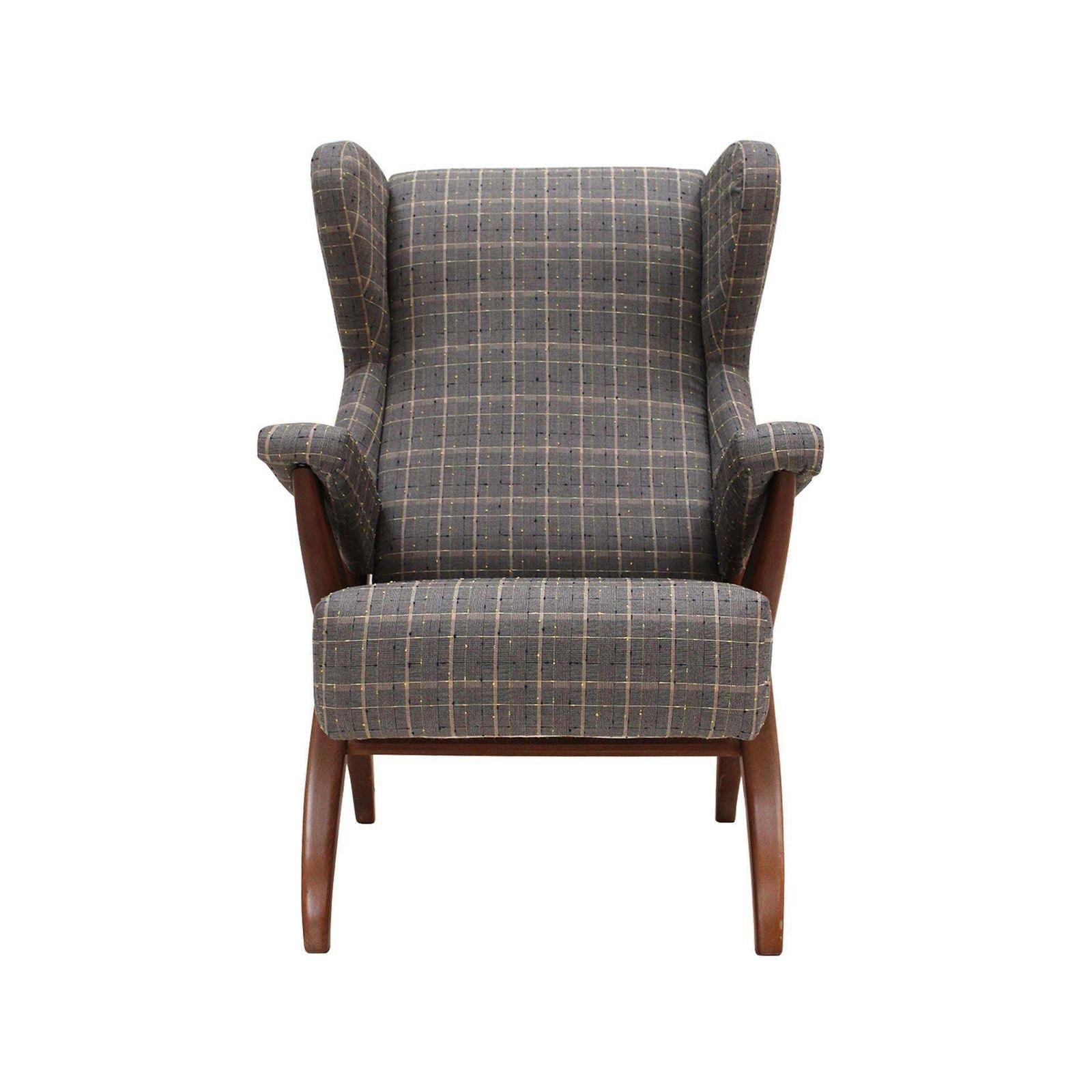 Mid Century Franco Albini Fiorenza Graphite Blue Wool Ash Italian 1950 Armchair photo furniture