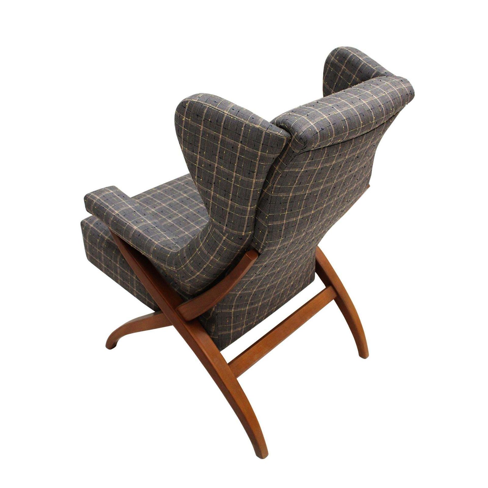 Mid Century Franco Albini Fiorenza Graphite Blue Wool Ash Italian 1950 Armchair photo Furniture
