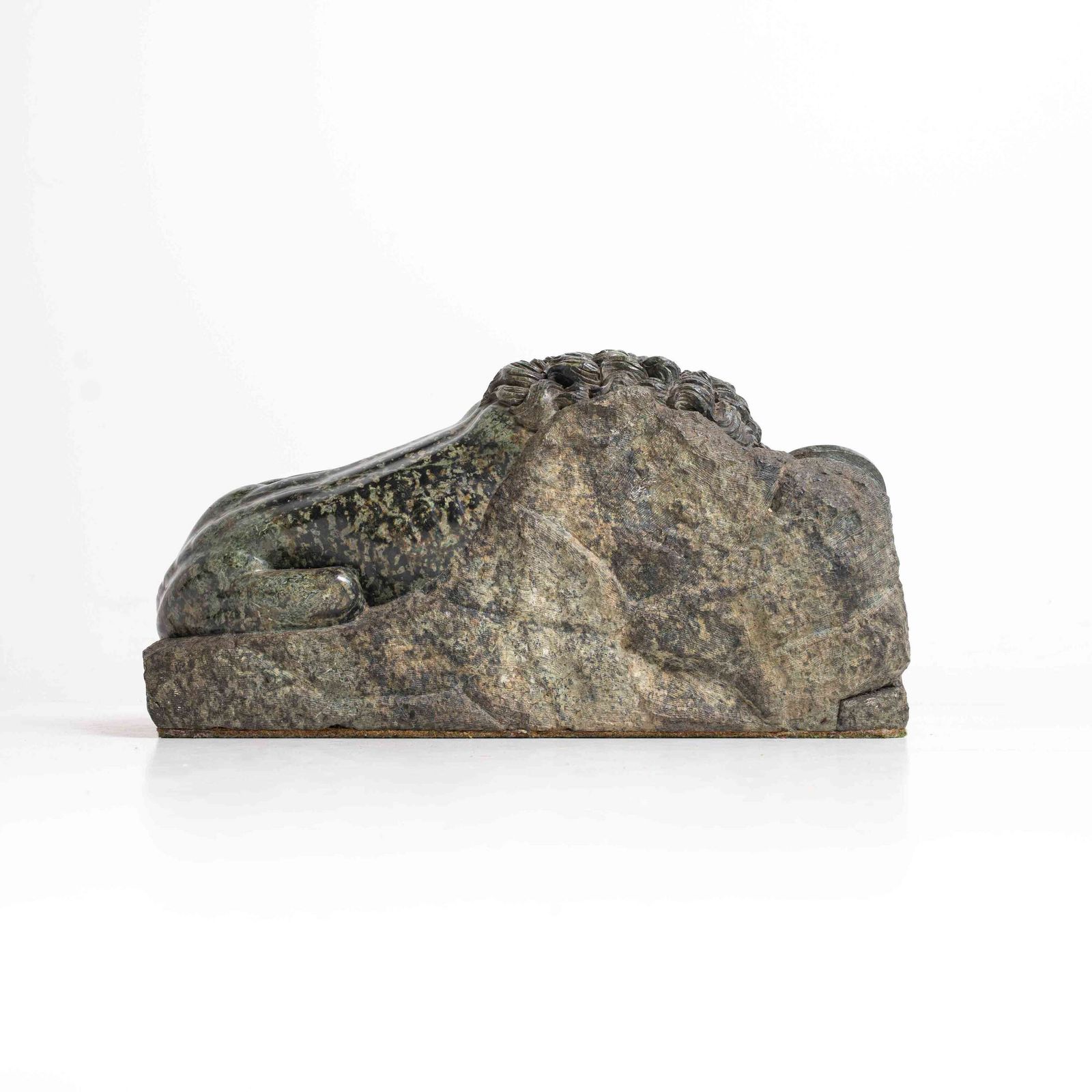 photo furniture Large 19th Century French Serpentine Marble Lion Of Lucerne Sculpture.