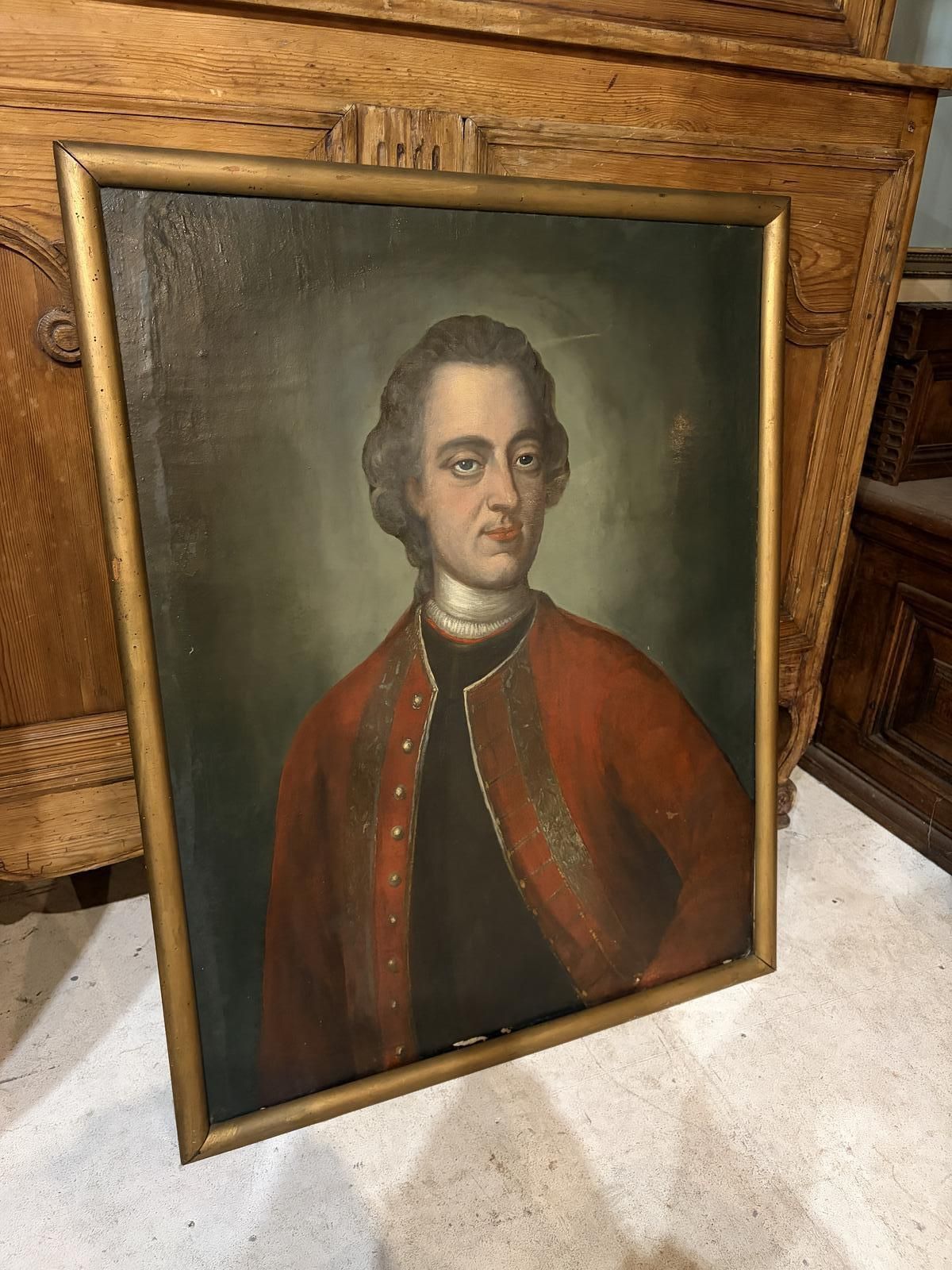 Oil On Canvas Portrait Of An Officer