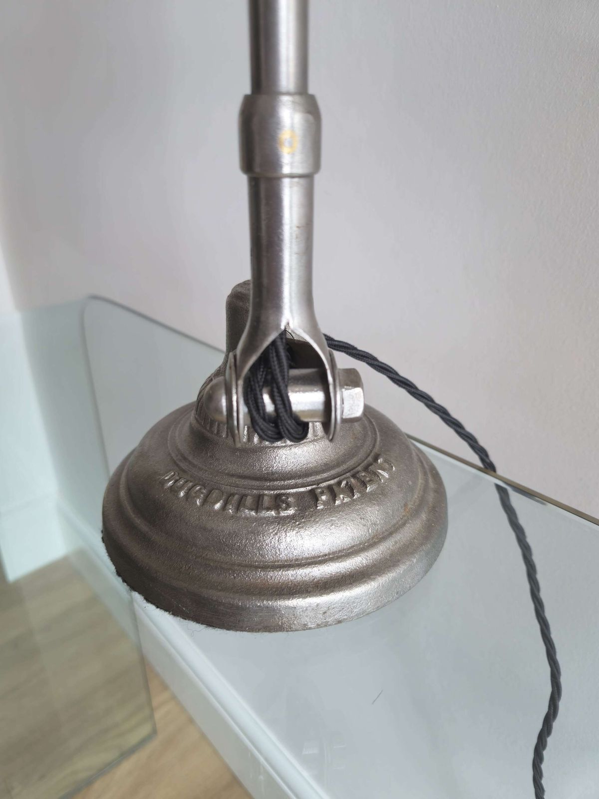 20th Century Industrial Dugdills Table Lamp With Scallop Shade photo for sale