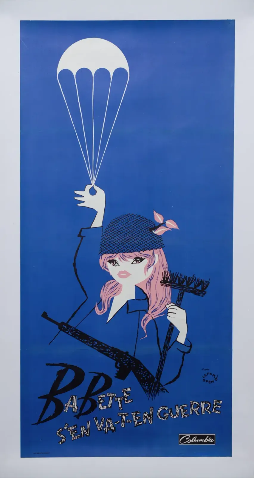 Linen Backed Movie Poster For "Babette Goes To War" Brigitte Bardot | Lefor Openo – 1959 photo furniture