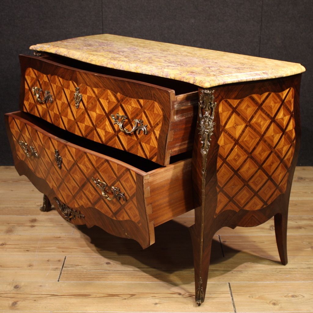 3150.0 20th Century French Louis XV Style Inlaid Commode photo
