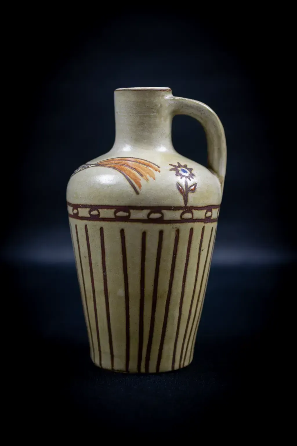 Soliflore Vase In Glazed Ceramic, Decorated With Stylized Birds By Olivier Pettit photo furniture