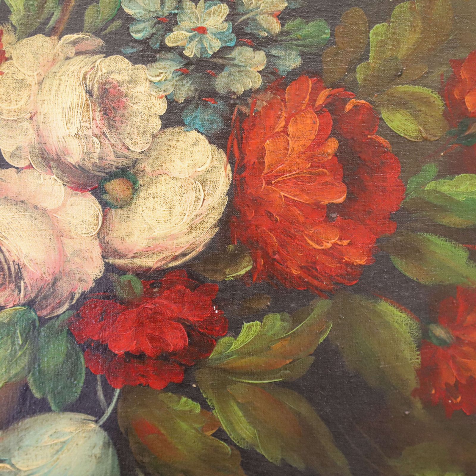 20th Century Italian Oil On Canvas Still Life Painting Of Flowers photo Art