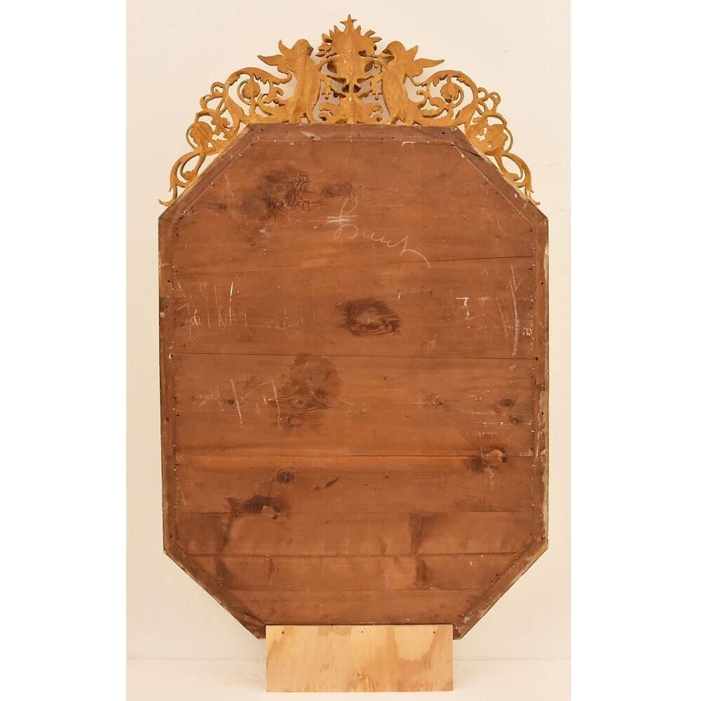 photo for sale Antique Mirror With Cherubs, Side Mirrors, Antique Luigi Filippo Mirror, Golden Frame, 19th Century. (Spcp197)