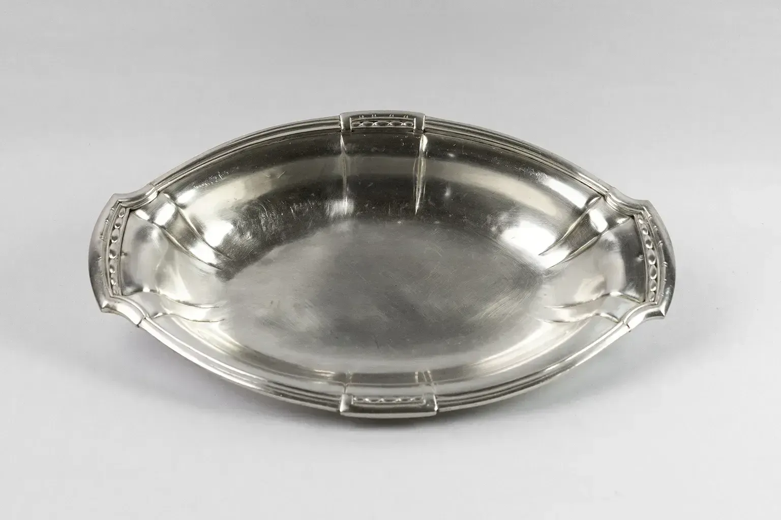 Orbrille Oval Silver Plated Metal Serving Basket – Art Deco, 1930s photo for sale