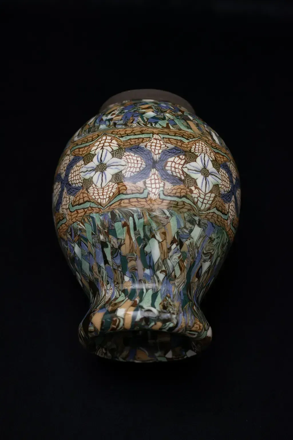 Vase Gerbino en céramique polychrome à terres mêlées, mid-century, Vallauris photo vinterior
