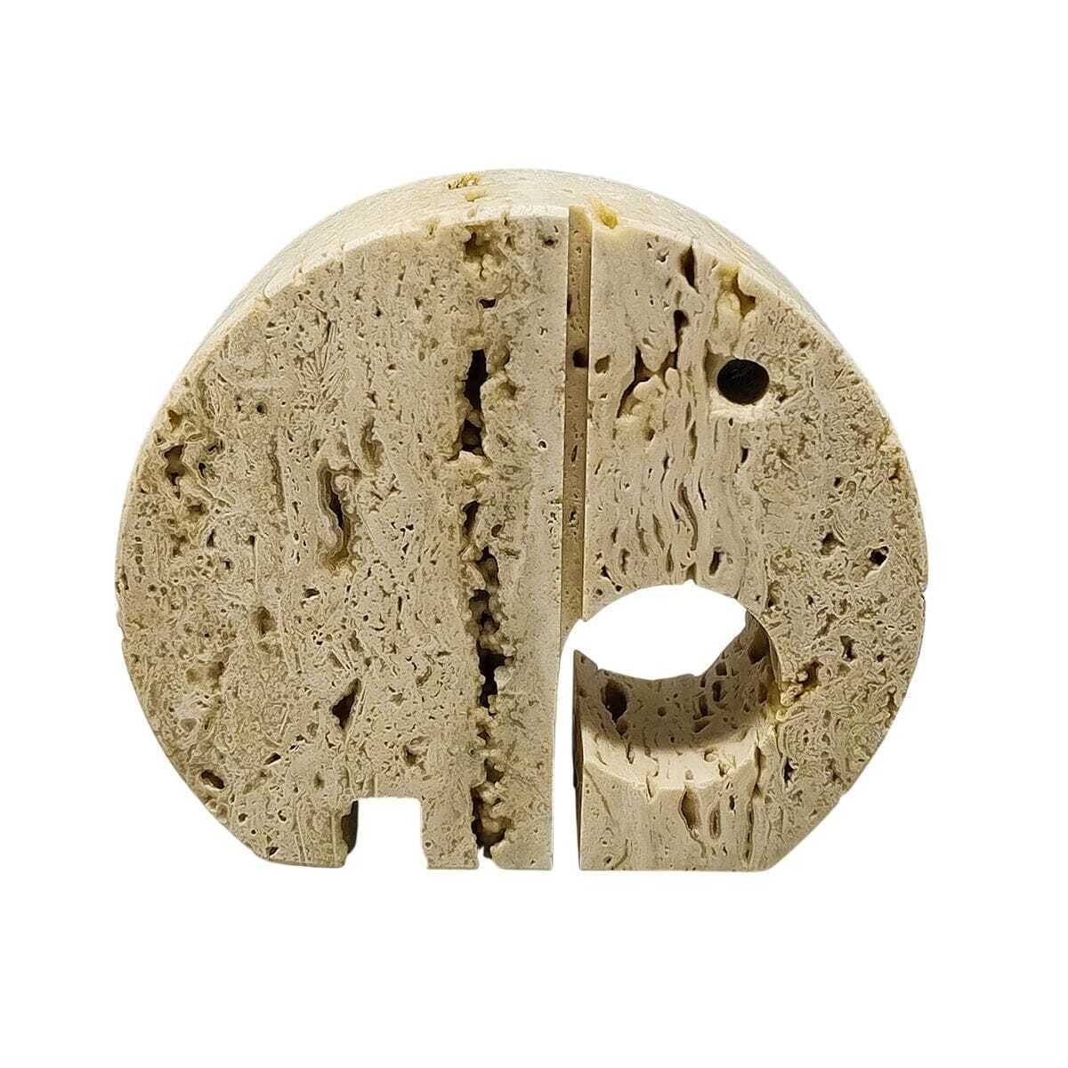 1970s Original Travertine Elephant Sculpture By Enzo Mari For F.Lli Mannelli
