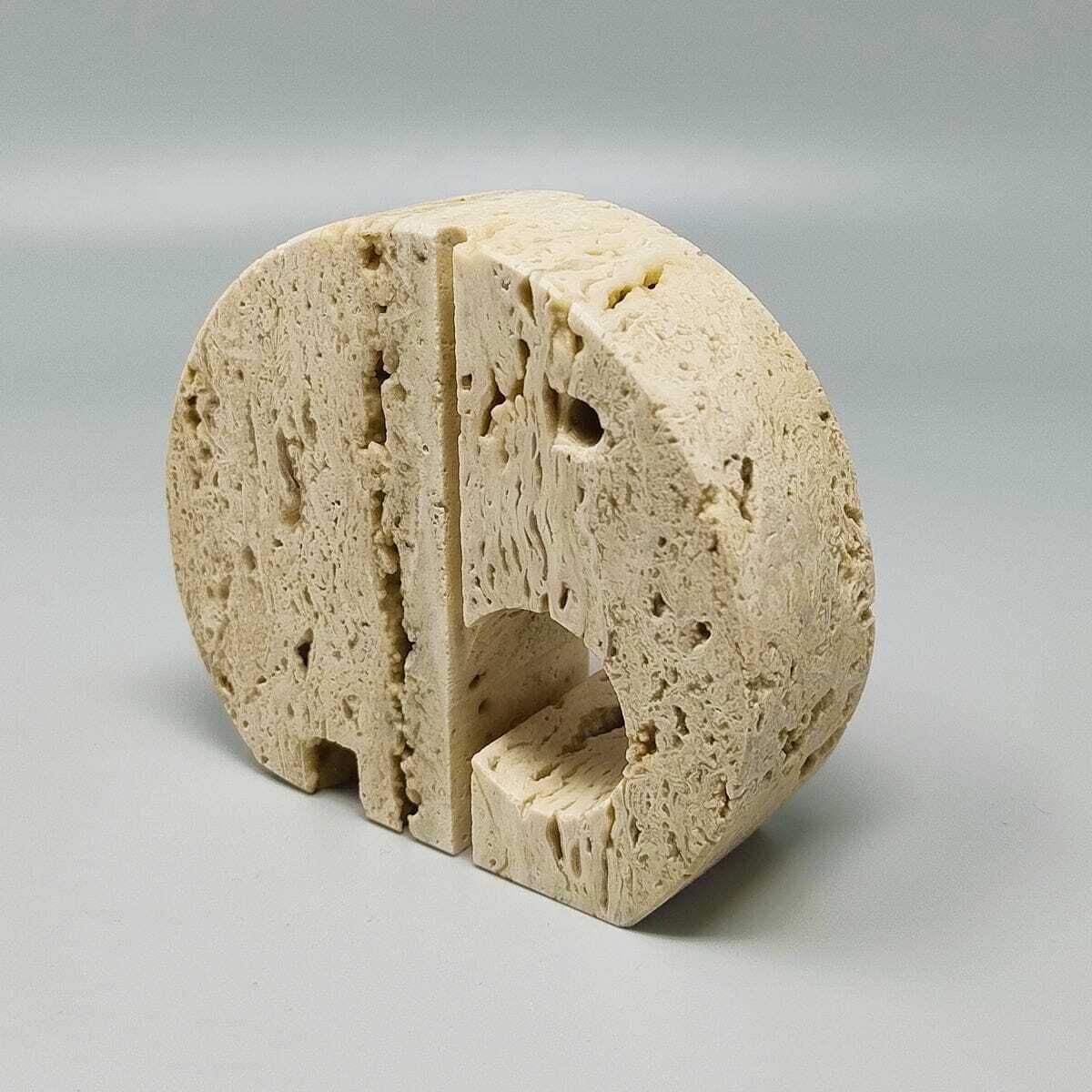 1970s Original Travertine Elephant Sculpture By Enzo Mari For F.Lli Mannelli photo Art