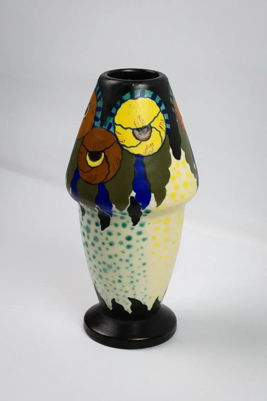 Vase Art déco en céramique émaillée à décor floral, signé D'Argyl photo furniture