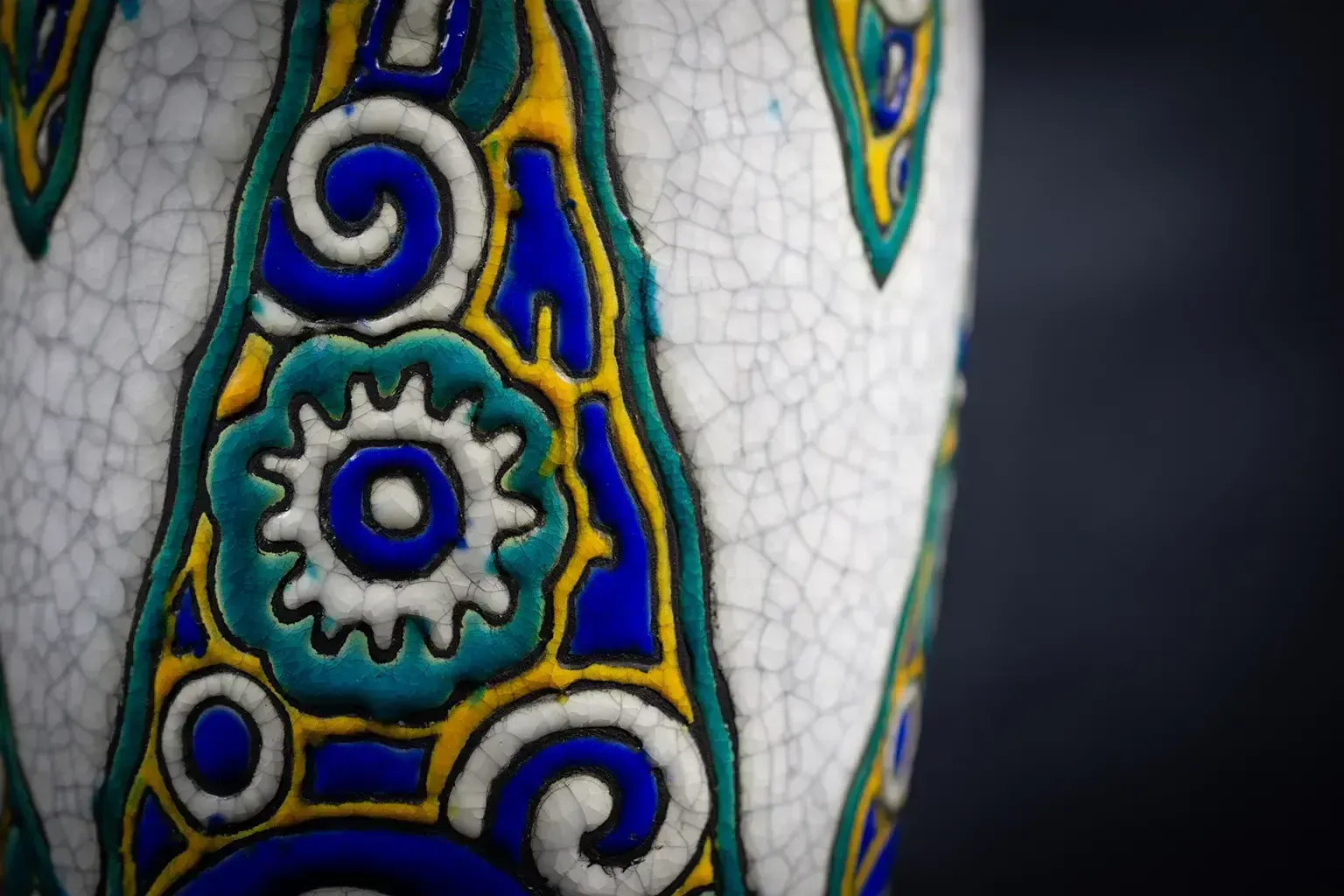 Vase en faïence craquelée par Charles Catteau (D.1101) photo Décoration