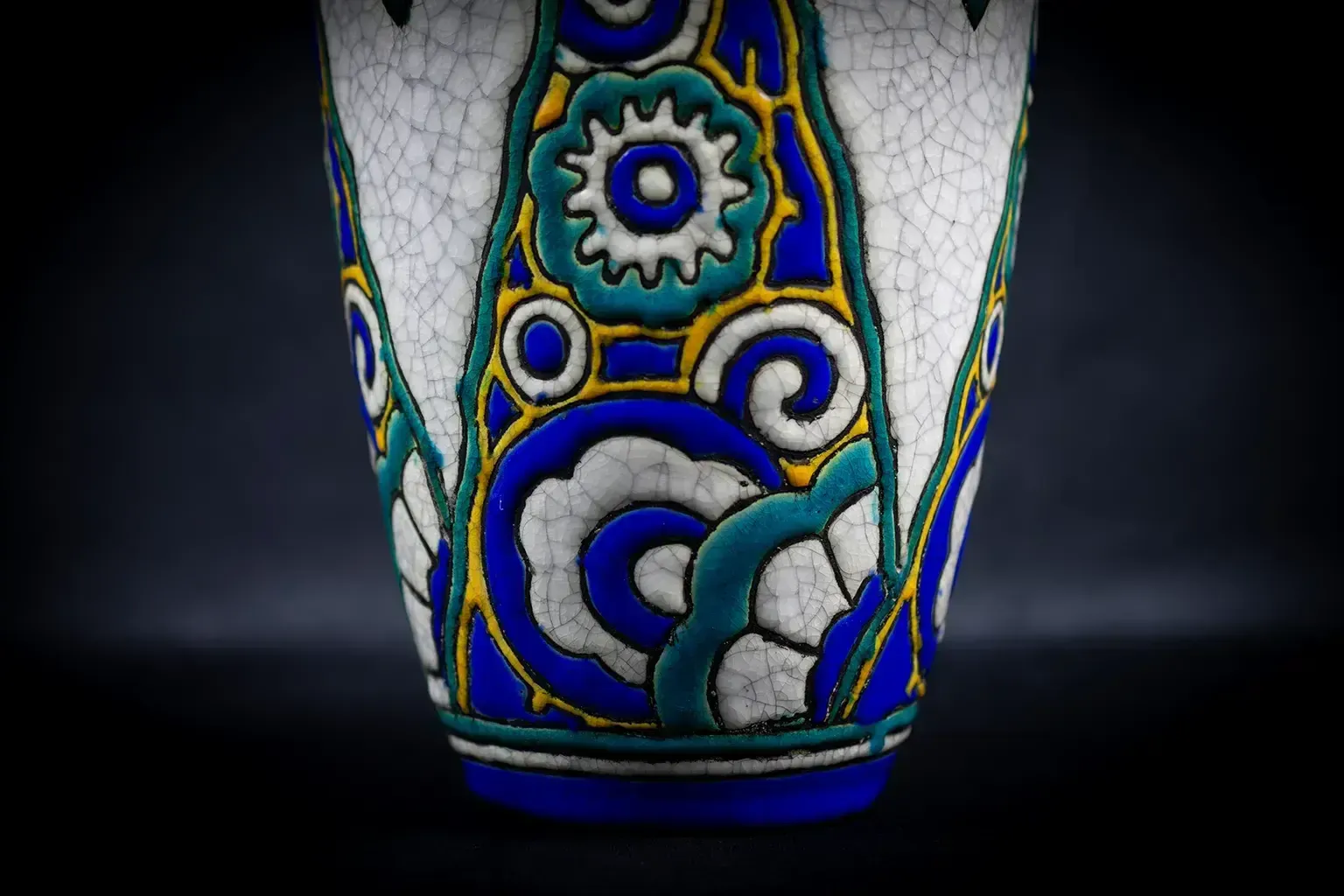 Vase en faïence craquelée par Charles Catteau (D.1101) photo vinterior
