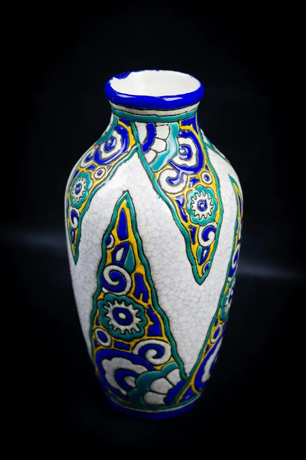 photo vinterior Vase en faïence craquelée par Charles Catteau (D.1101)