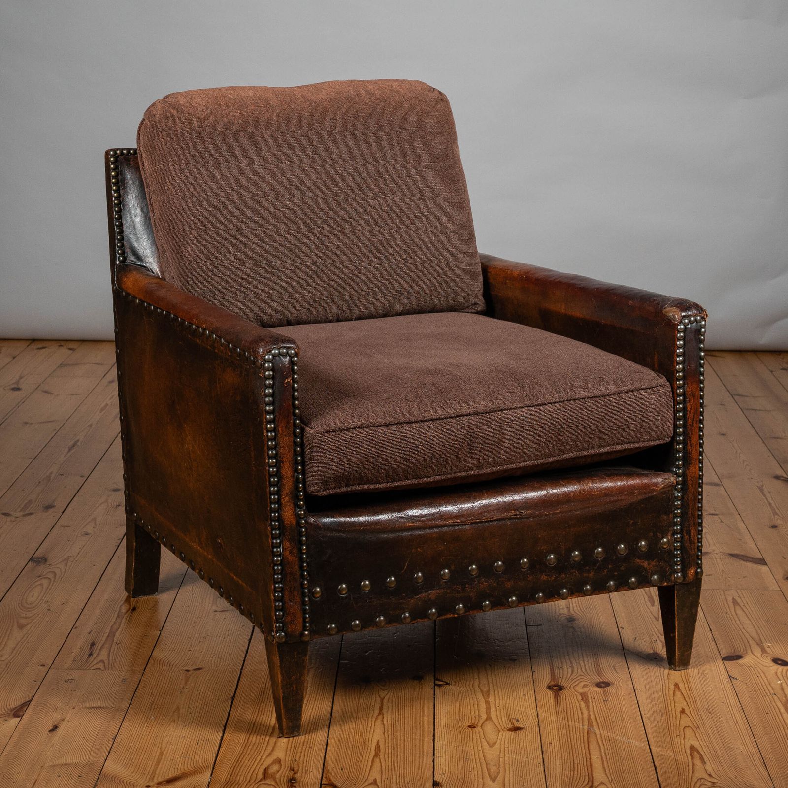 1930 Art Deco French Leather Club Armchair