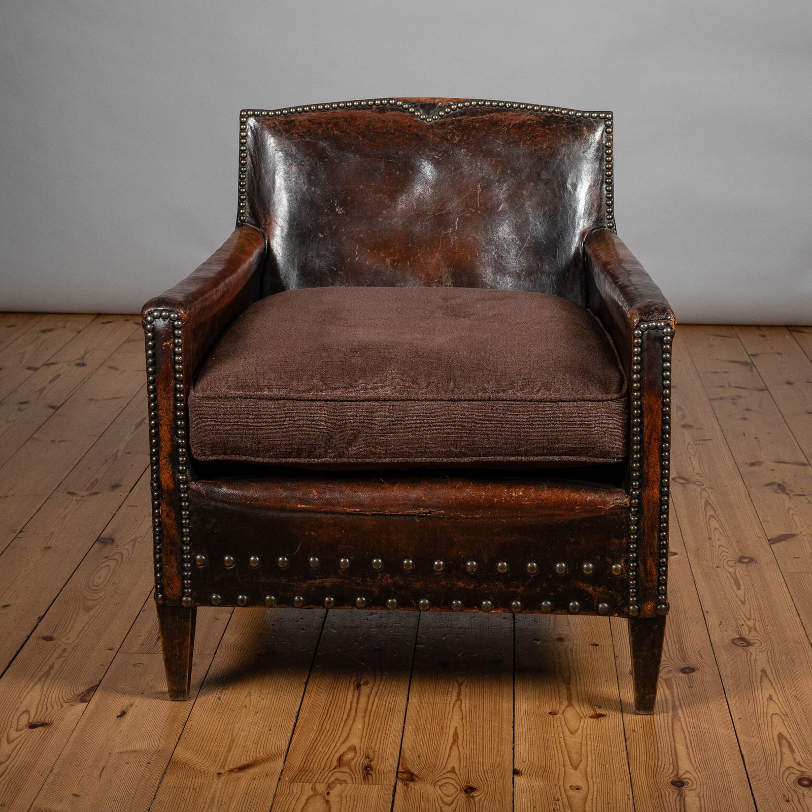 1930 Art Deco French Leather Club Armchair photo vinterior