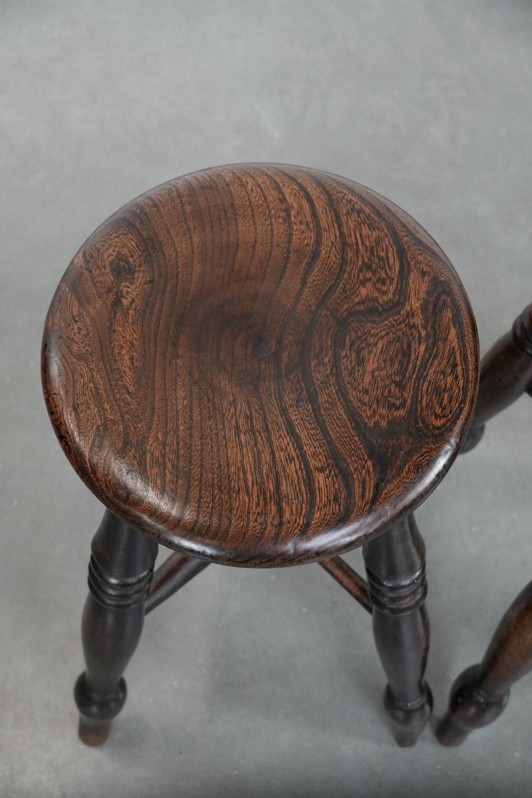 Set Of Two Timeless Antique English Windsor Stools From The 18th Century With A Wonderful Patina photo 978.0