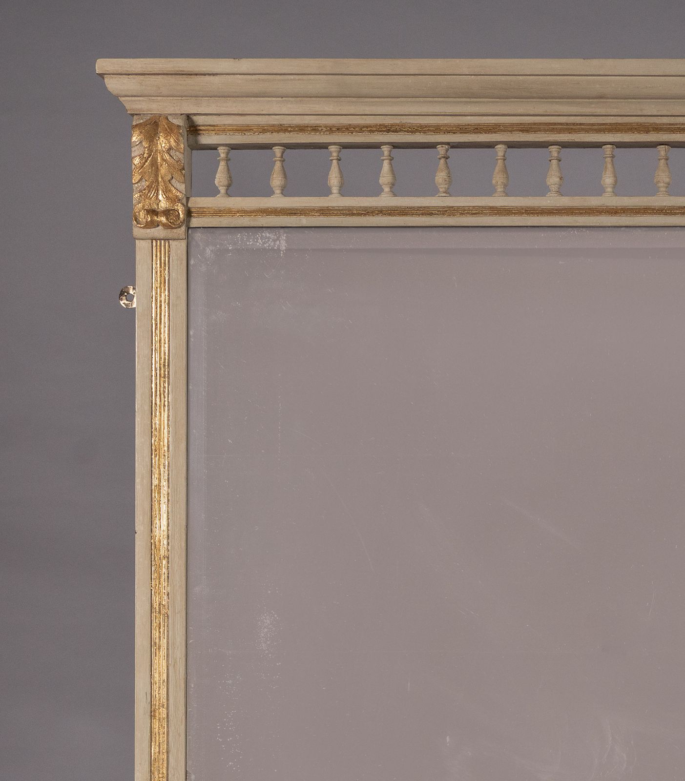 Large 19th Century Victorian English Painted And Parcel   Gilt Overmantle Mirror photo furniture