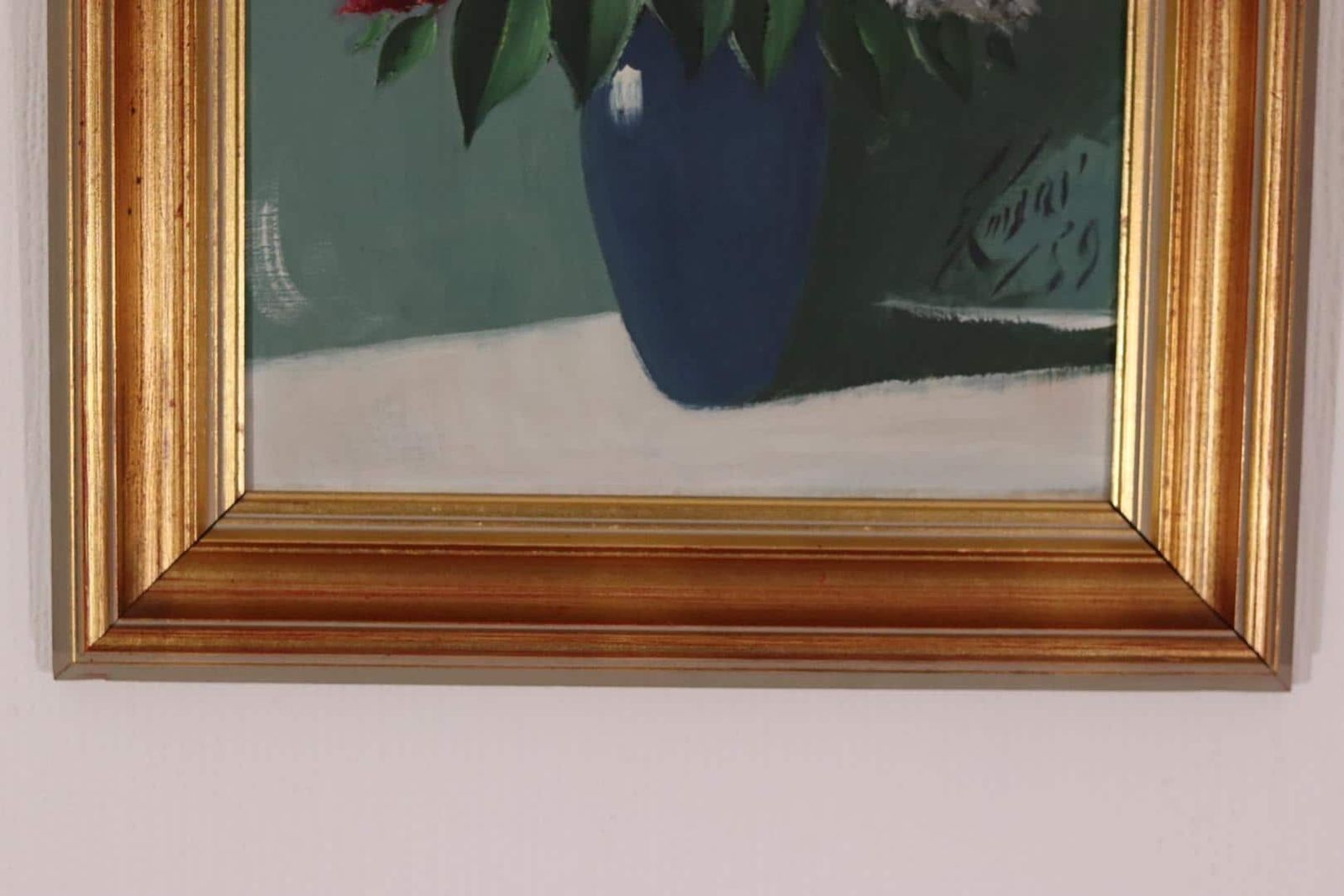 Original Swedish Oil On Panel – “Flower Still Life” – Indistinctly Signed, Vintage & Framed  38 × 30 Cm (15" × 11.8") photo Art