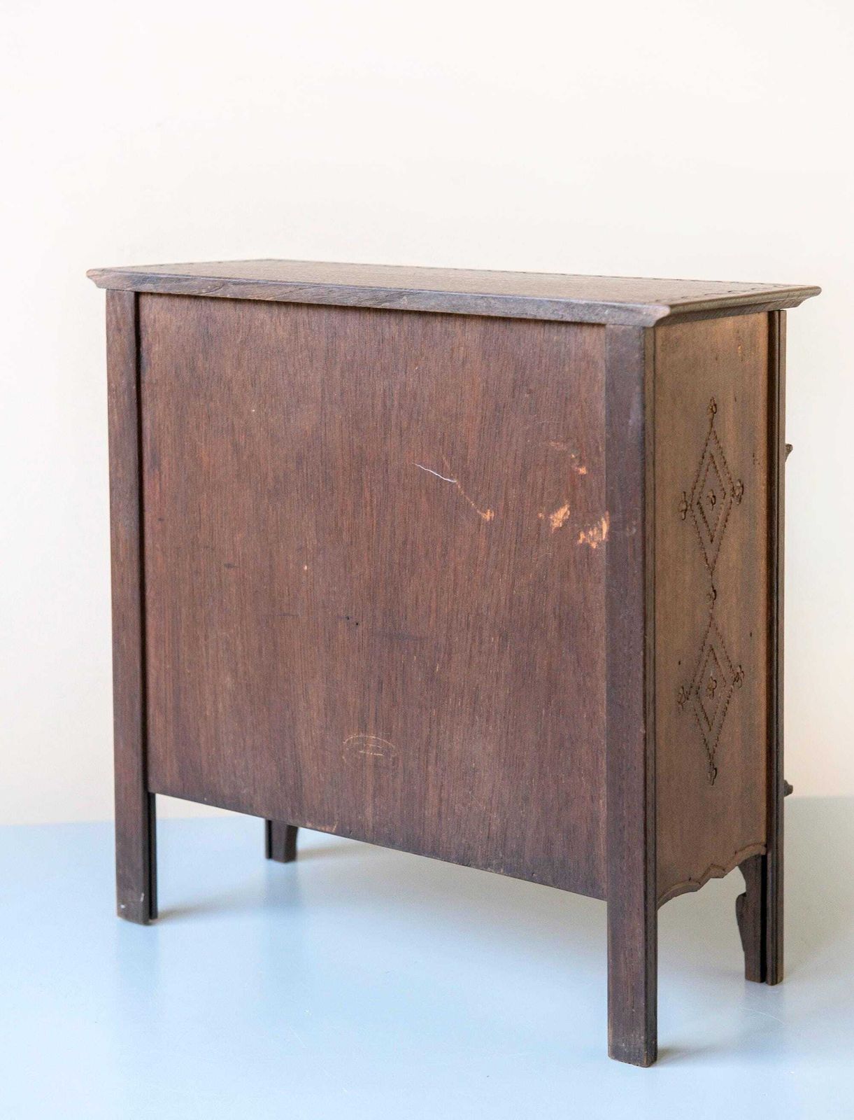photo for sale Antique French Breton Cabinet – Hand Carved Ornate Wooden Chest – Rustic Decorative Storage – Made In France