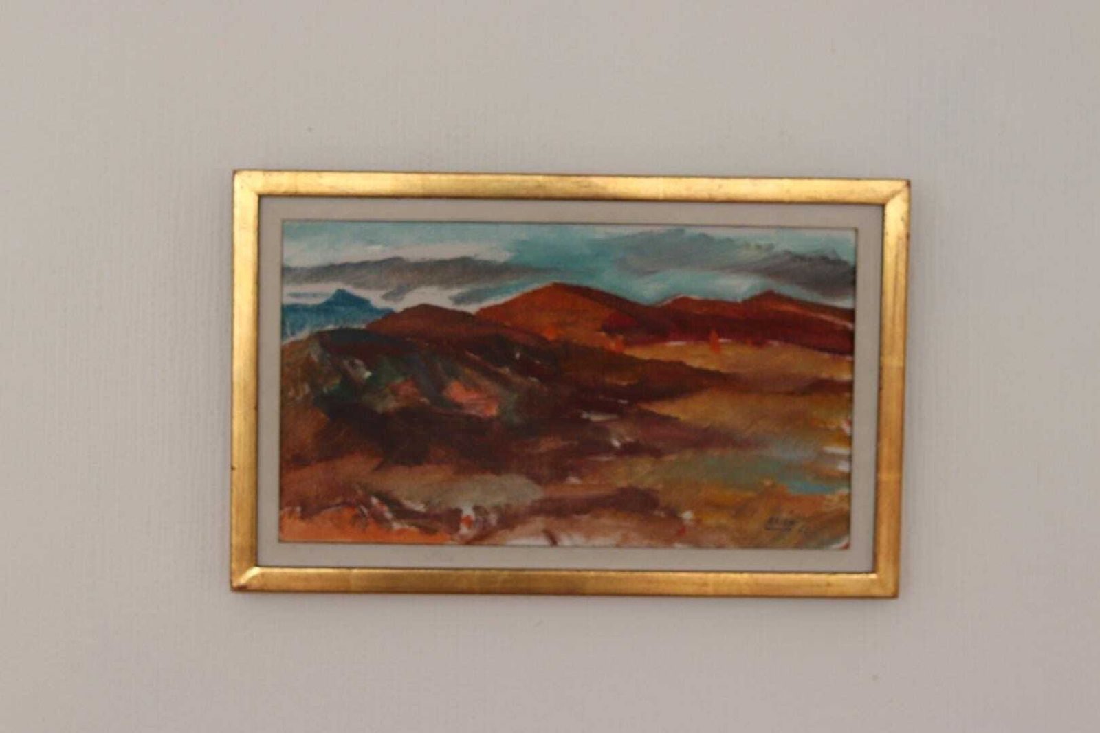 Original Mid Century Swedish Oil On Canvas – “Umeå” By Kjell Rosen – Vintage & Dated 1962, Framed  27 × 43 Cm (10.6" × 16.9") photo for sale