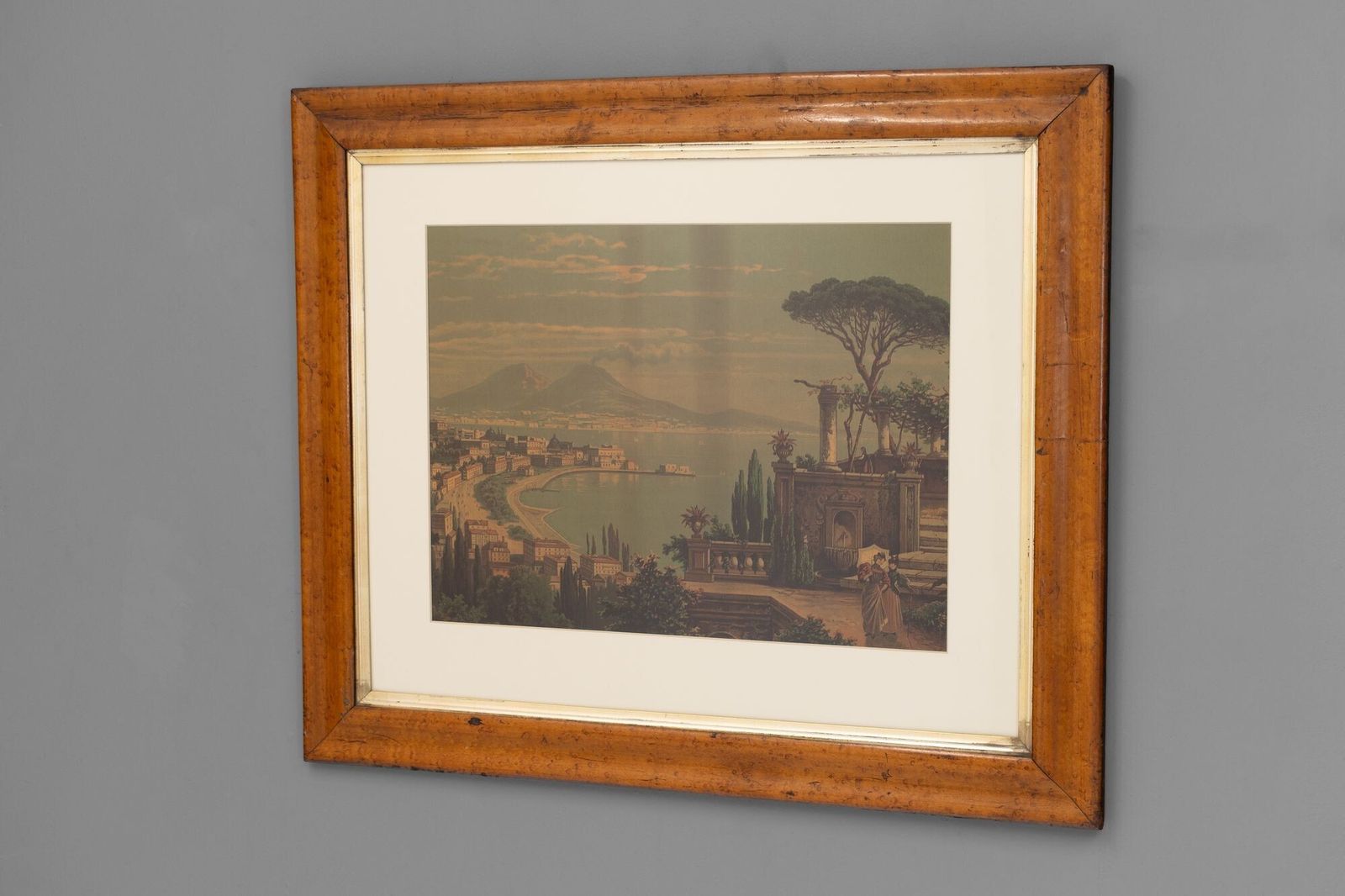 Coloured Bay Of Naples Print, 1800s