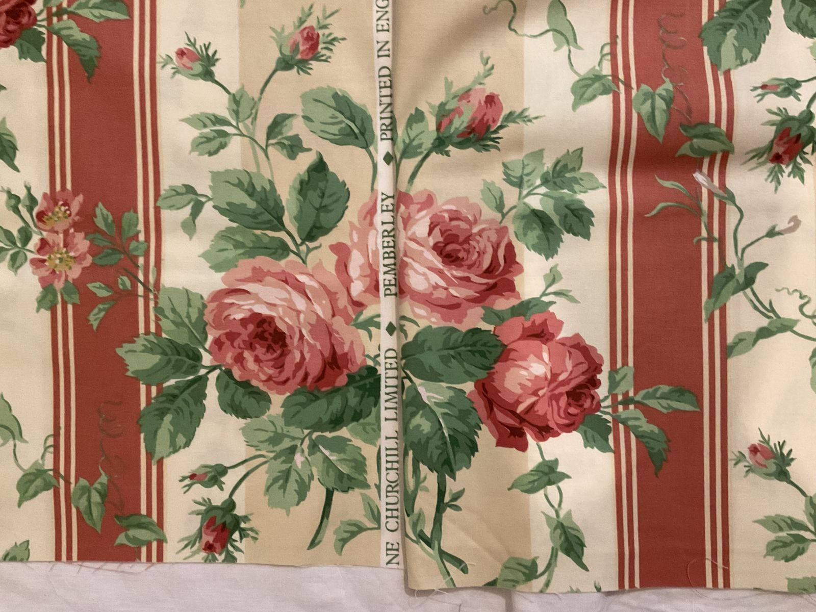 Jane Churchill ‘Pemberley’ Vintage Curtain Fabric Unused.  6x3m Length (18m Total)
