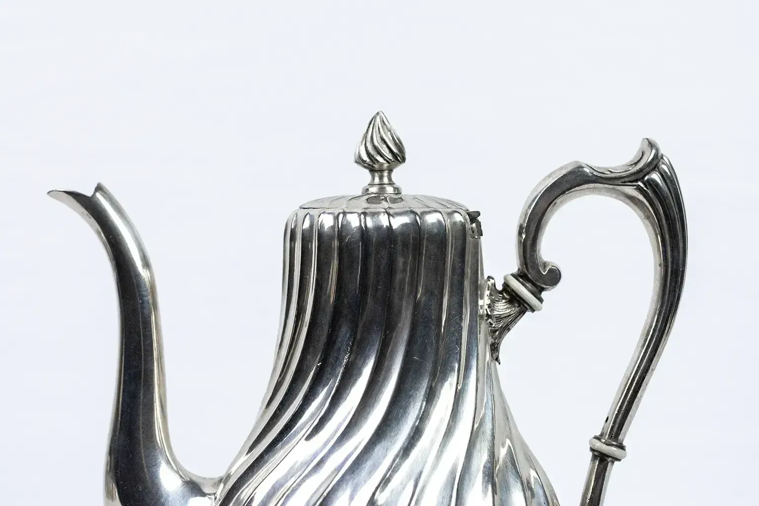 Silver Plated Metal Ewer With Twisted Ribs – Victor Saglier, Paris, Late 19th Century photo for sale