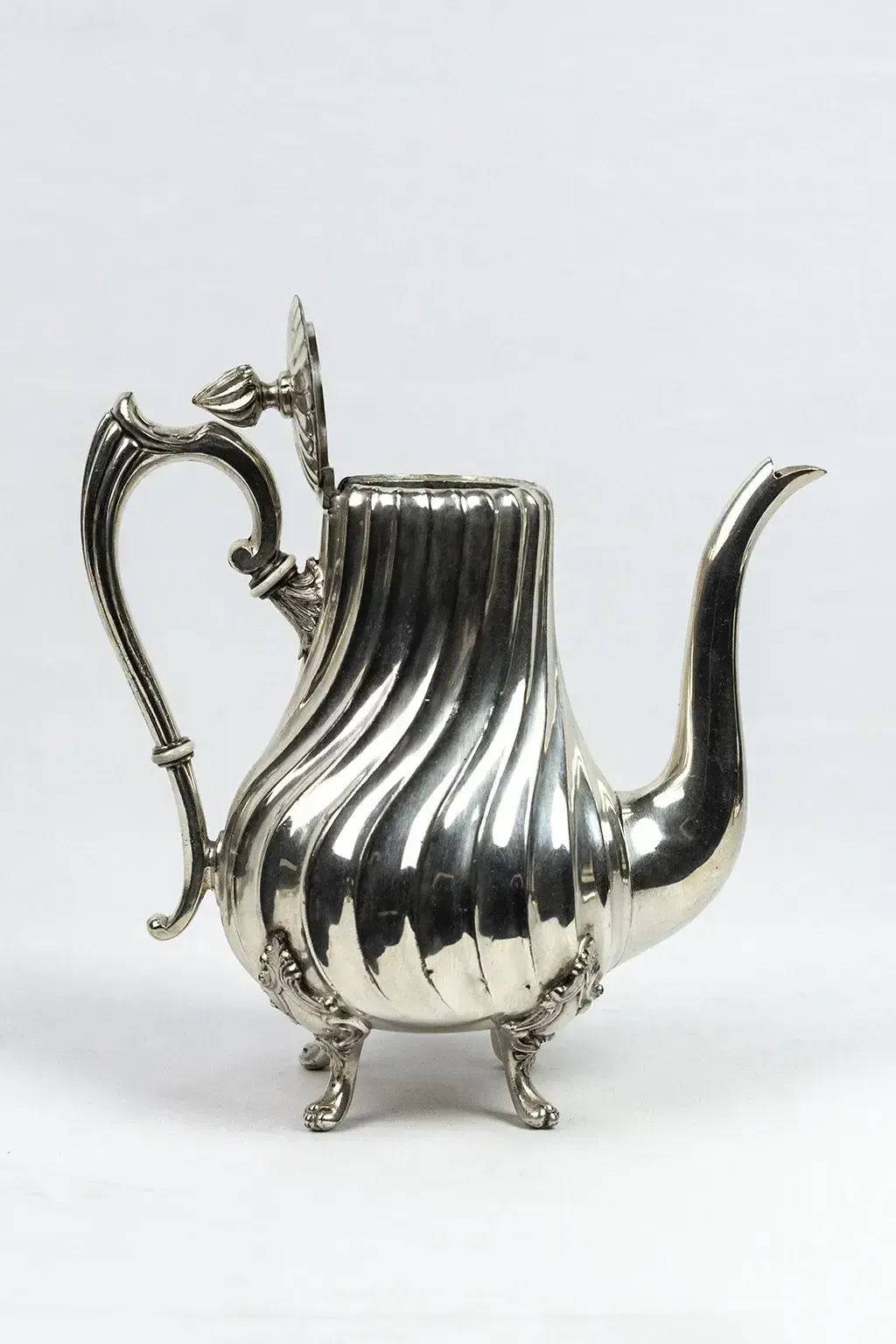 Silver Plated Metal Ewer With Twisted Ribs – Victor Saglier, Paris, Late 19th Century photo buy