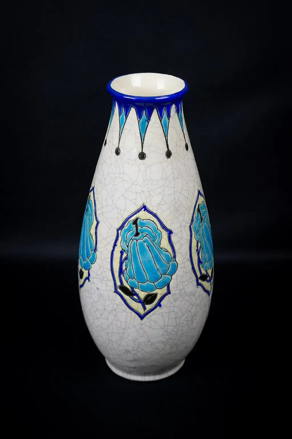 Crackle Glazed Earthenware Vase By Maurice Dufrêne, Keramis For La Maîtrise