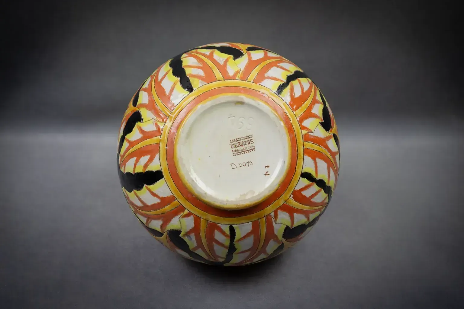 photo buy Keramis Crackle Glazed Earthenware Vase With Floral Decoration (D.2072)