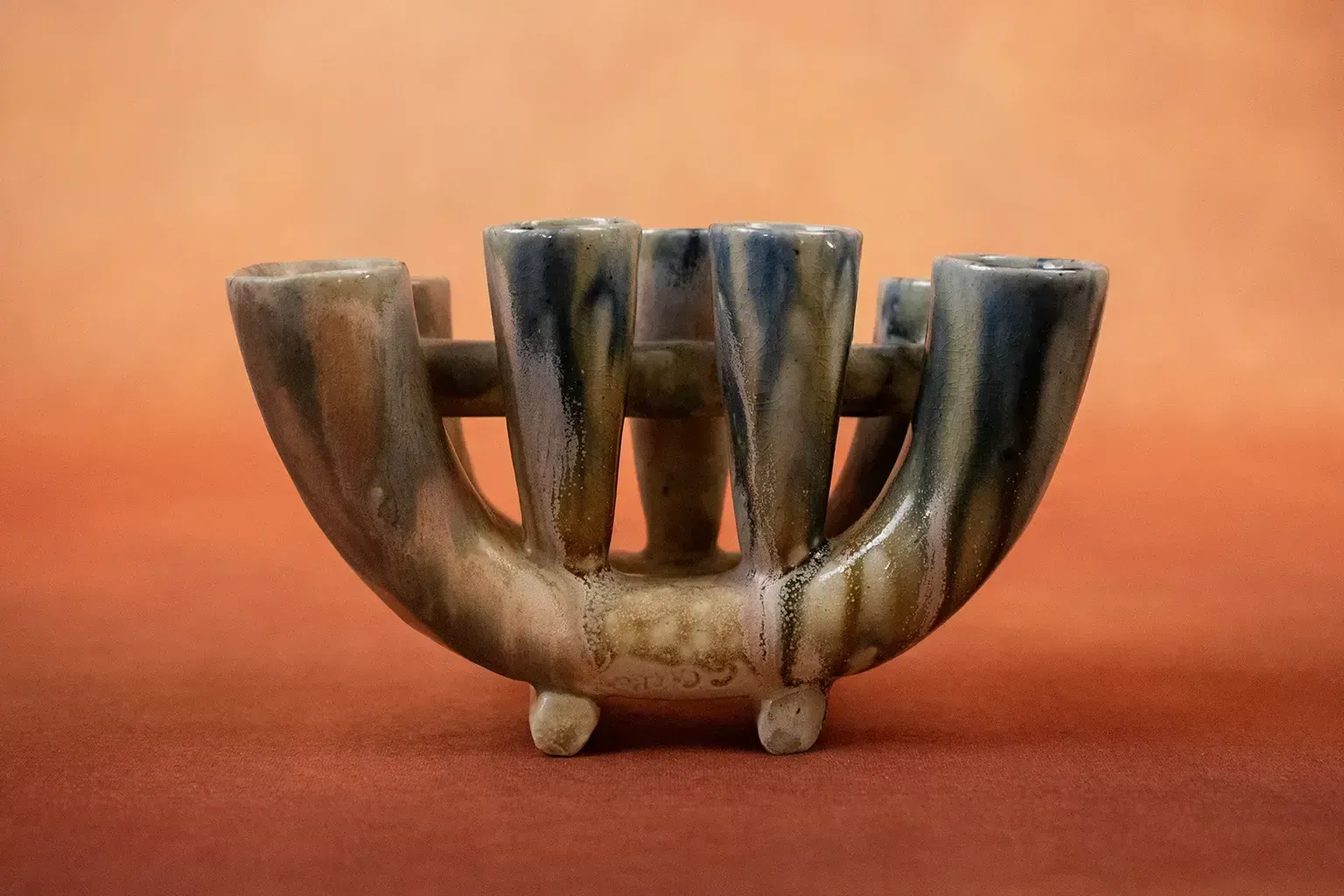Pot à fleurs en grès émaillé par Charles Greber, céramique Art Nouveau française photo vinterior