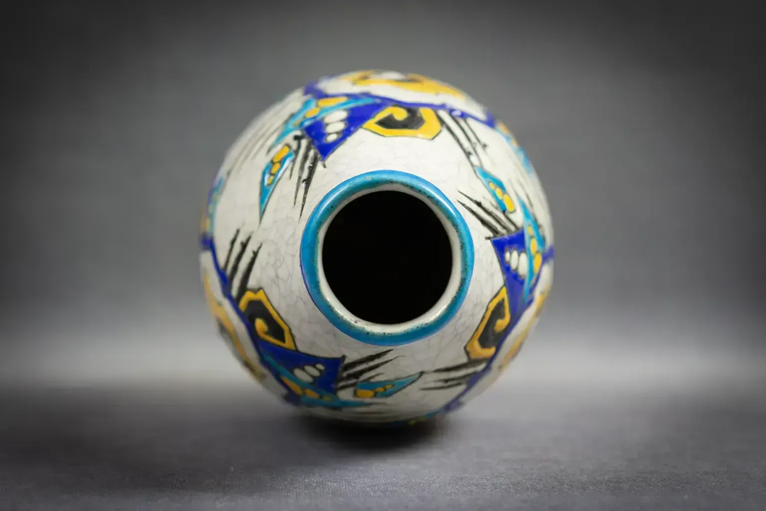 Vase Art Déco fuselé Keramis (D.1174) photo vintage