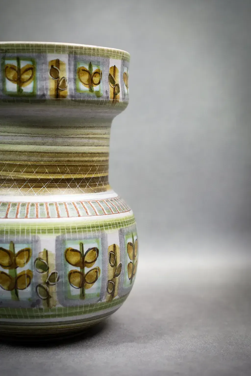 Vase en grès émaillé Marcel Guillot, décor végétal, années 1960 photo 320.0