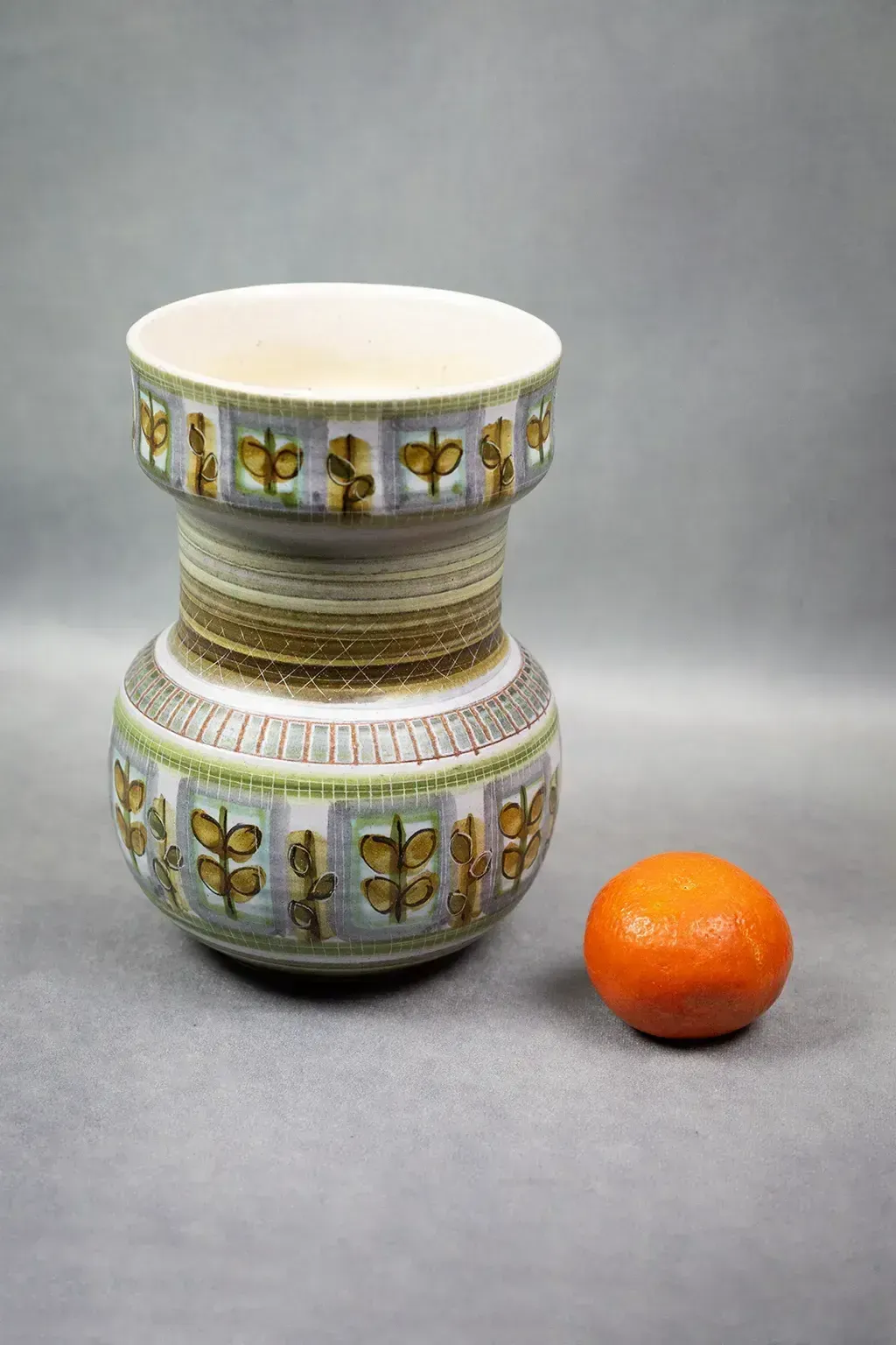 photo furniture Marcel Guillot – Glazed Stoneware Vase With Plant Decoration, 1960s