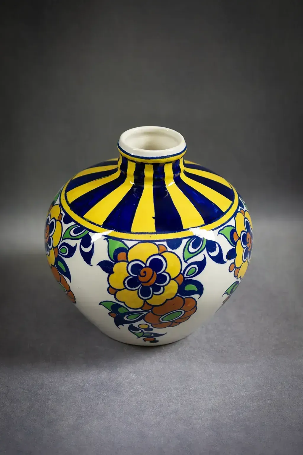 Vase Art Déco en forme de boule par Charles Catteau pour Boch Frères Keramis (D.1049) photo for sale