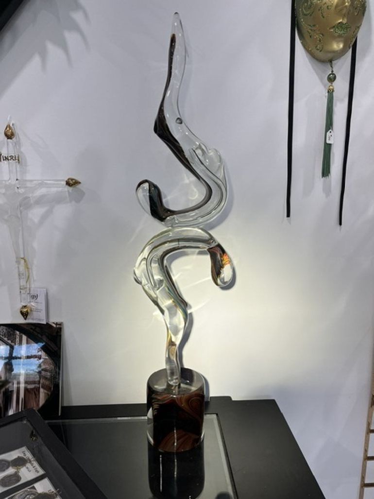 Giant Acrobats (Gymnasts) Statue Made Of Murano Glass photo vintage