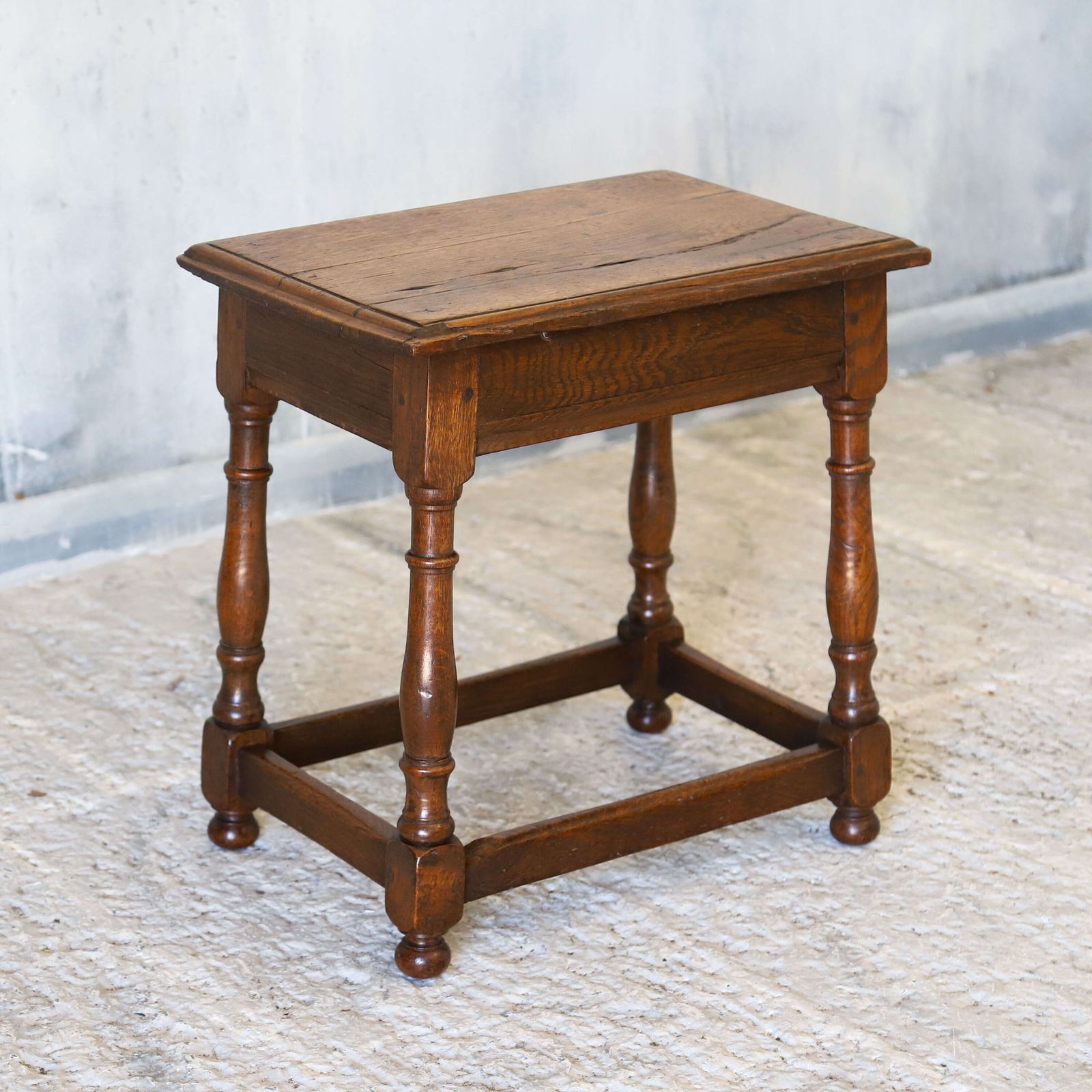 18th Century Georgian English Provincial Joint Stool In Oak With Great Rich Colour photo 635.0