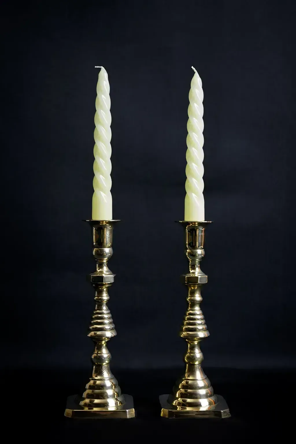 "Diamond & Beehive"   Pair Of Victorian Copper And Brass Candlesticks photo Home Decor
