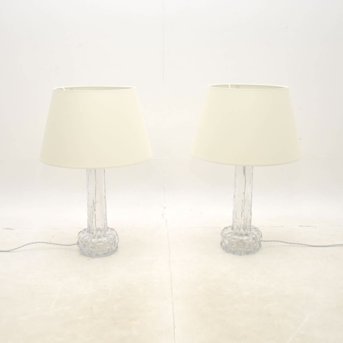Pair Of Vintage Swedish Table Lamps By Carl Fagerlund For Orrefors photo for sale