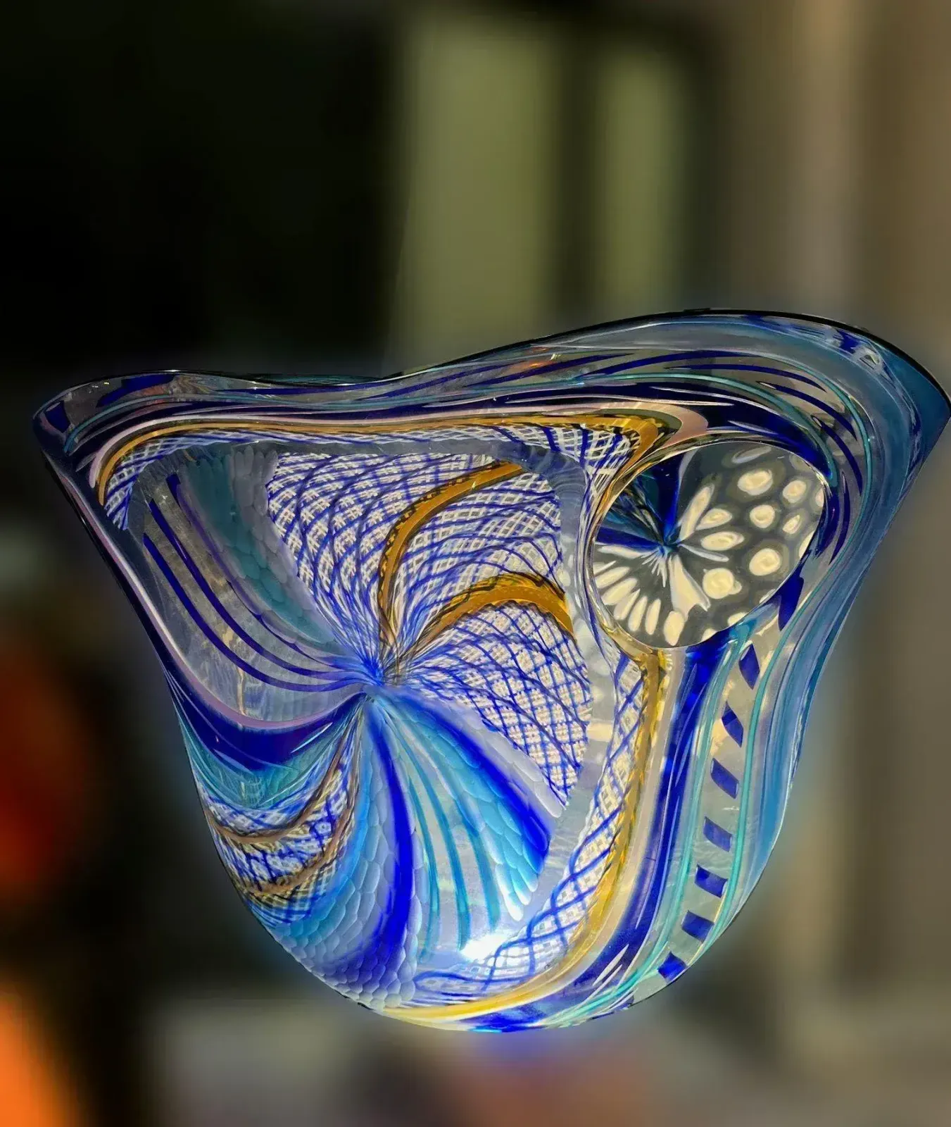 photo for sale One Of A Kind Murano Glass Vase "Carnevale" By Schiavon