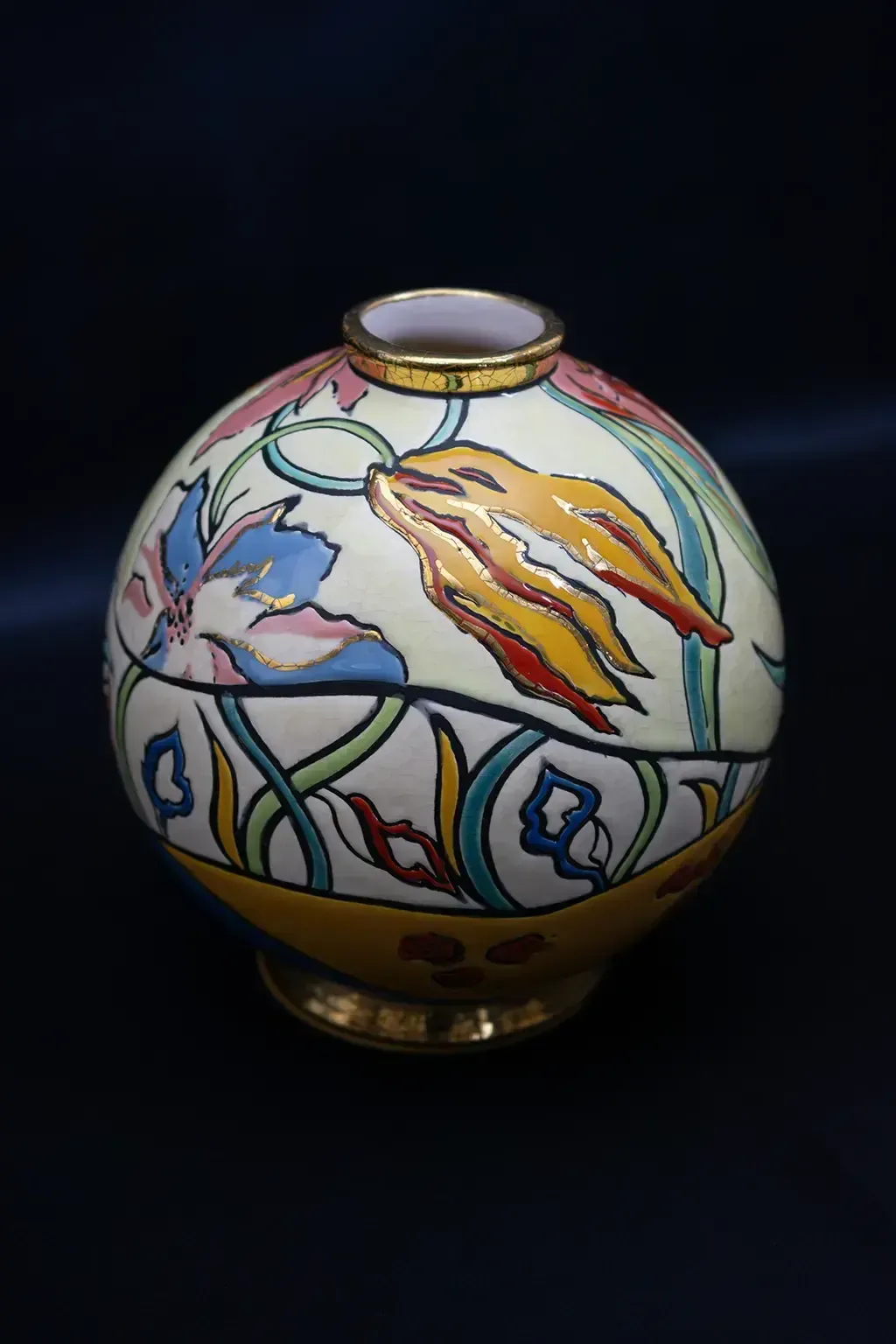 Vase sphérique « Bagatelle » en émaux de Longwy photo buy