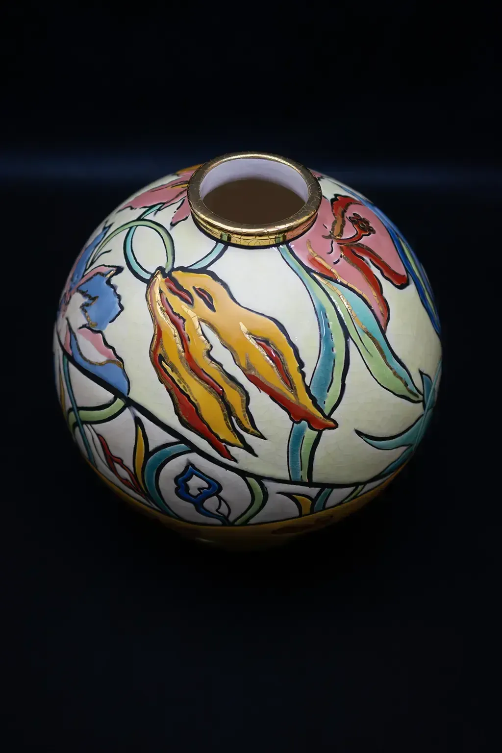 Décoration Vase sphérique « Bagatelle » en émaux de Longwy photo