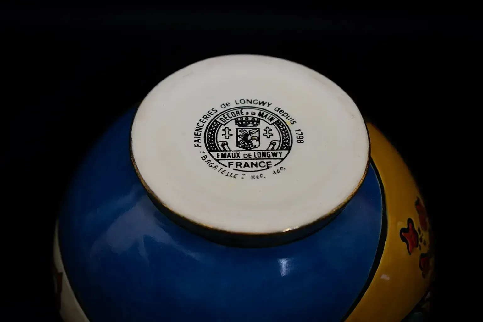 photo vintage Vase sphérique « Bagatelle » en émaux de Longwy