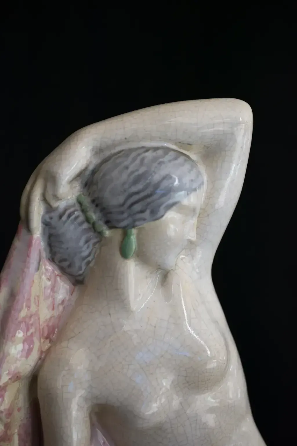 Art Deco Sculpture Lamp "Seated Draped Nude Woman" By Fanny Rozet photo buy
