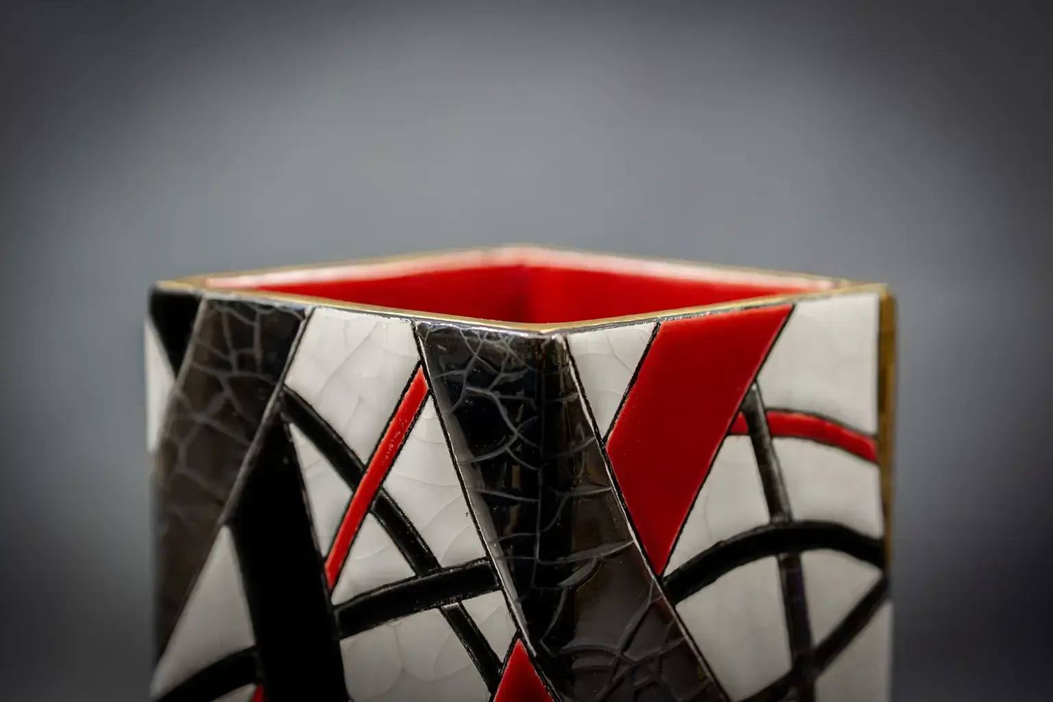 Vase Roller Coaster Longwy, par Catherine Lhoir photo vintage