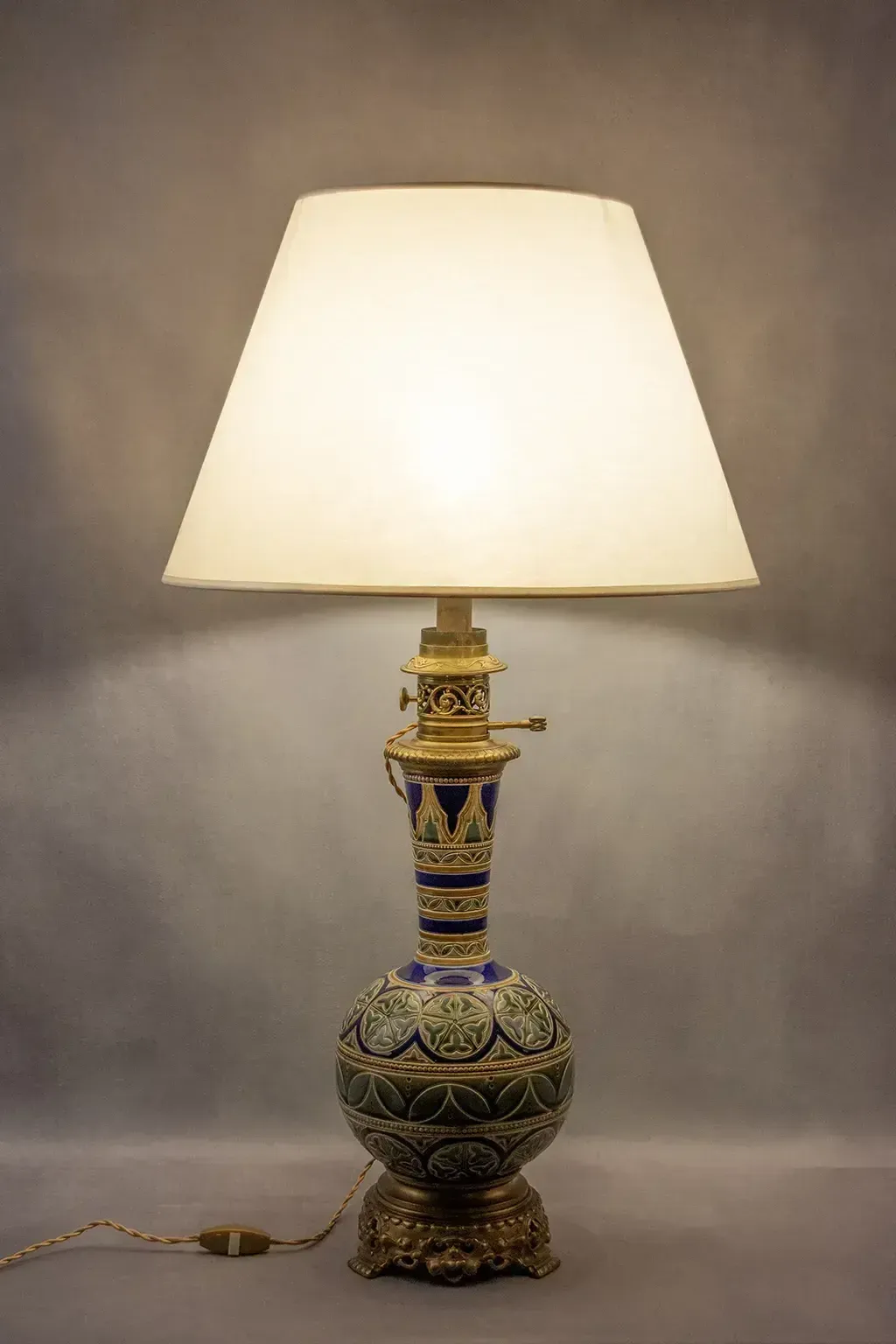 Pair Of Longwy Vases Mounted As Lamps, Late 19th Century photo furniture